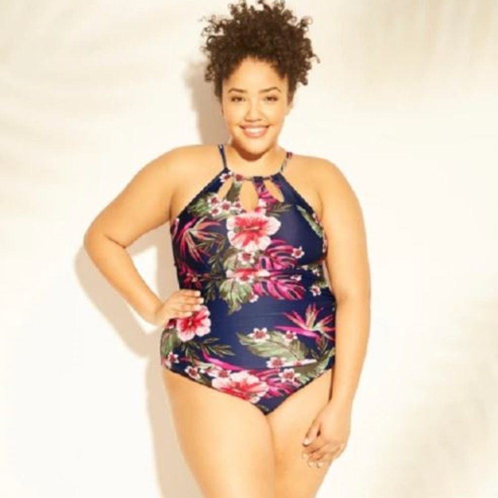💥NWT Kona Sol Keyhole Strap 1-Piece Swimsuit Sz 24W